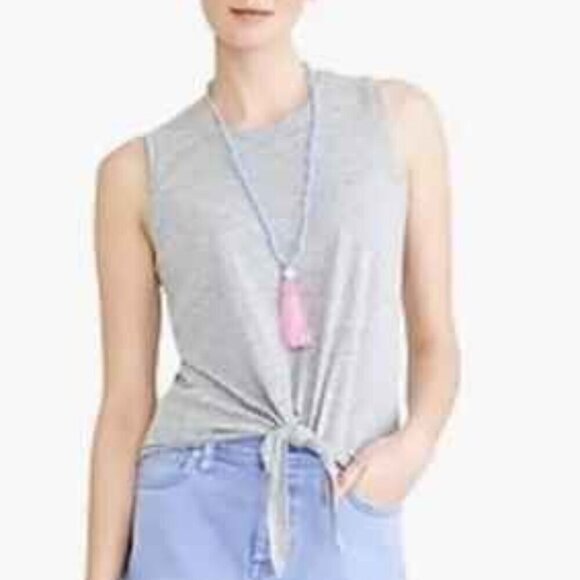 ⭐J Crew Space Dyed Tie Front Sleeveless Top - Picture 6 of 12